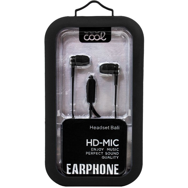 Auriculares 3,5 mm COOL Bali Stereo Con Micro Negro ServiPhone