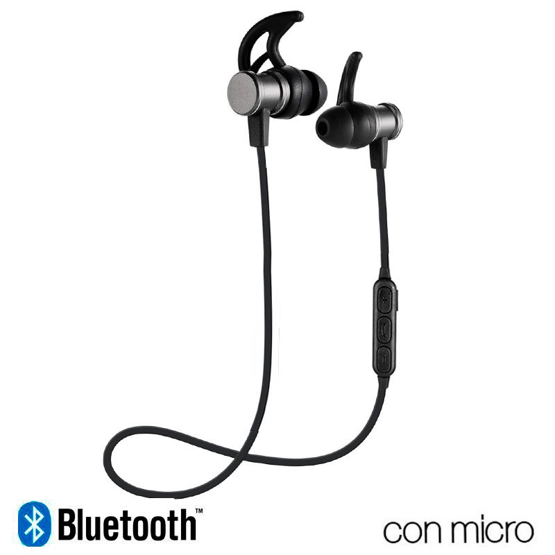 Auriculares Stereo Bluetooth Deportivos COOL Magnetic Gris ServiPhone