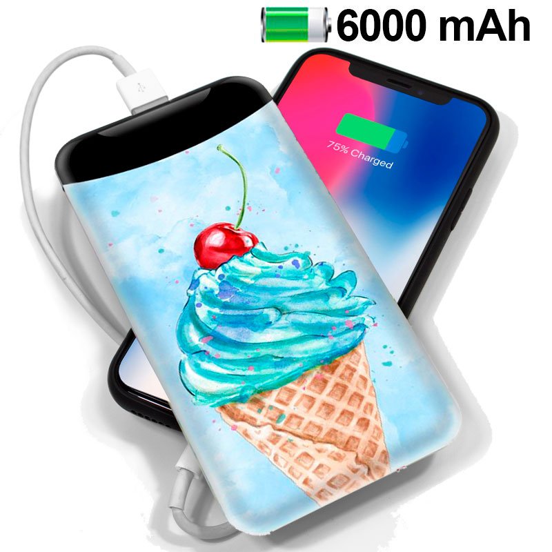 Bateria Externa Micro-usb Power Bank 6000 mAh Dibujos Helado ServiPhone