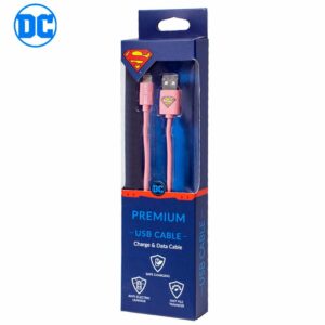 Cable USB Licencia DC Superman Lightning iPhone 6 / 7 / 8 / X / XR ServiPhone