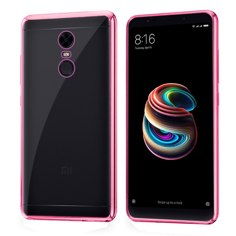 Carcasa Xiaomi Redmi 5 Plus Borde Metalizado (Rosa) ServiPhone