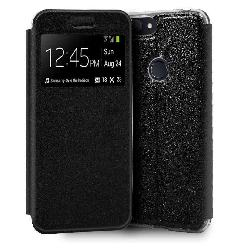 Funda Flip Cover Alcatel 1S / 1S (2019) Liso Negro ServiPhone