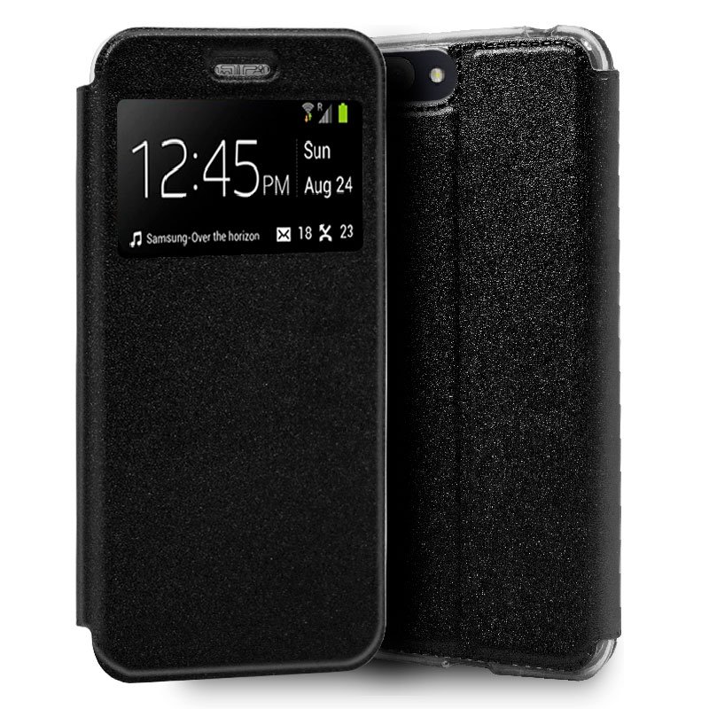 Funda Flip Cover Alcatel 1V (2019) Liso Negro ServiPhone