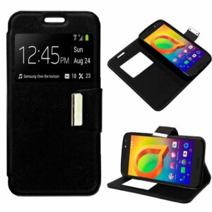 Funda Flip Cover Alcatel A3 Liso Negro ServiPhone