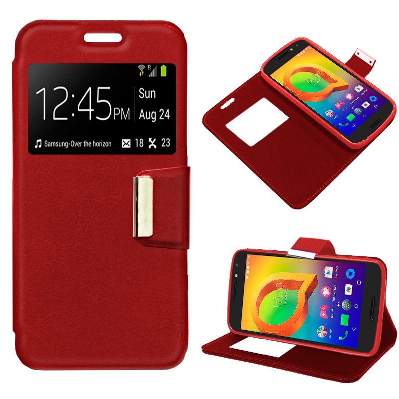 Funda Flip Cover Alcatel A3 Liso Rojo ServiPhone