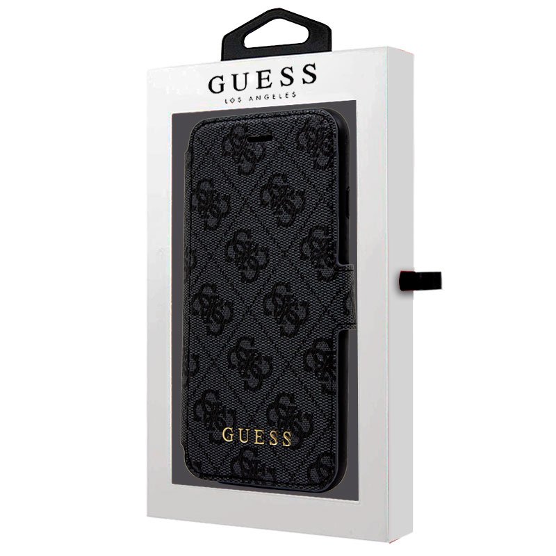 Funda Flip Cover iPhone 7 / 8 / SE (2020) Licencia Guess Tela Negro ServiPhone