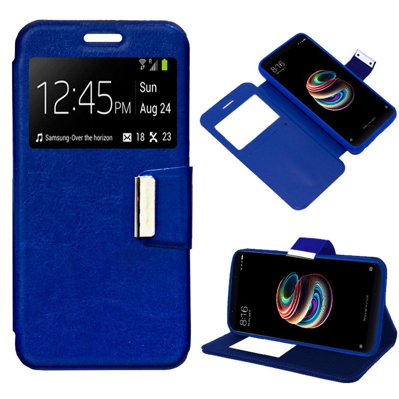 Funda Flip Cover Xiaomi Redmi 5 Plus Liso Azul ServiPhone