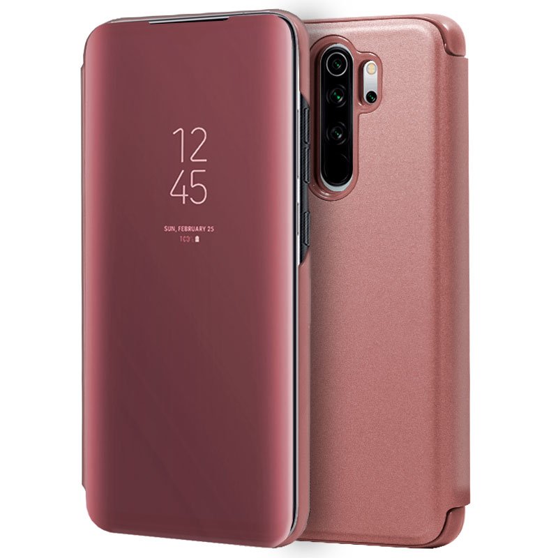 Funda Flip Cover Xiaomi Redmi Note 8 Pro Clear View Rosa ServiPhone