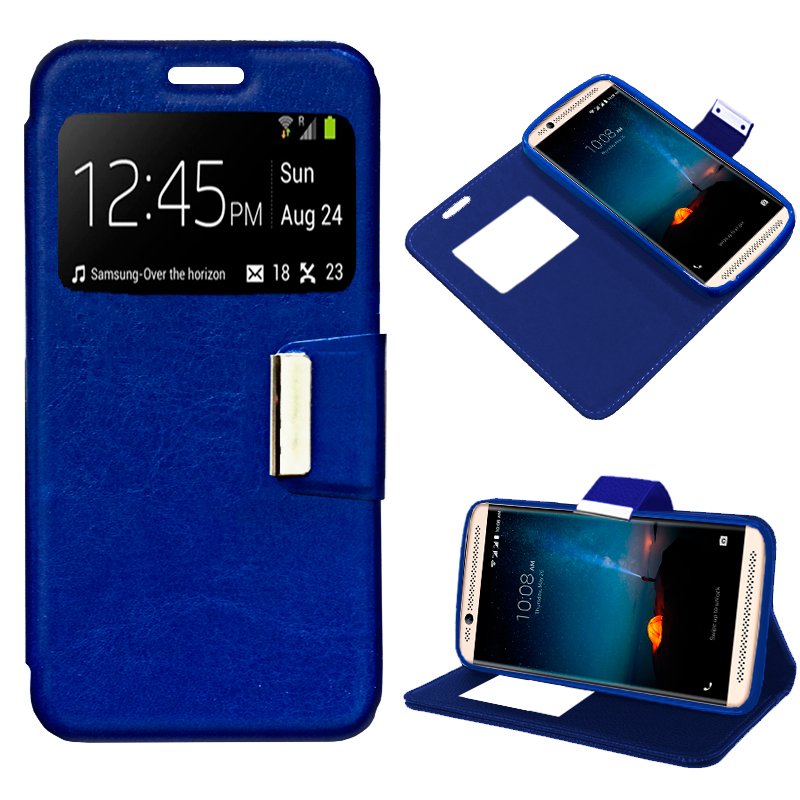 Funda Flip Cover ZTE Axon 7 Mini Liso Azul ServiPhone