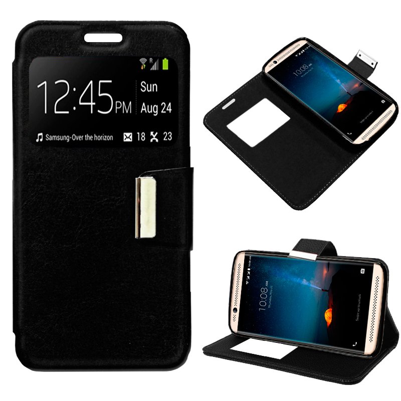 Funda Flip Cover ZTE Axon 7 Mini Liso Negro ServiPhone