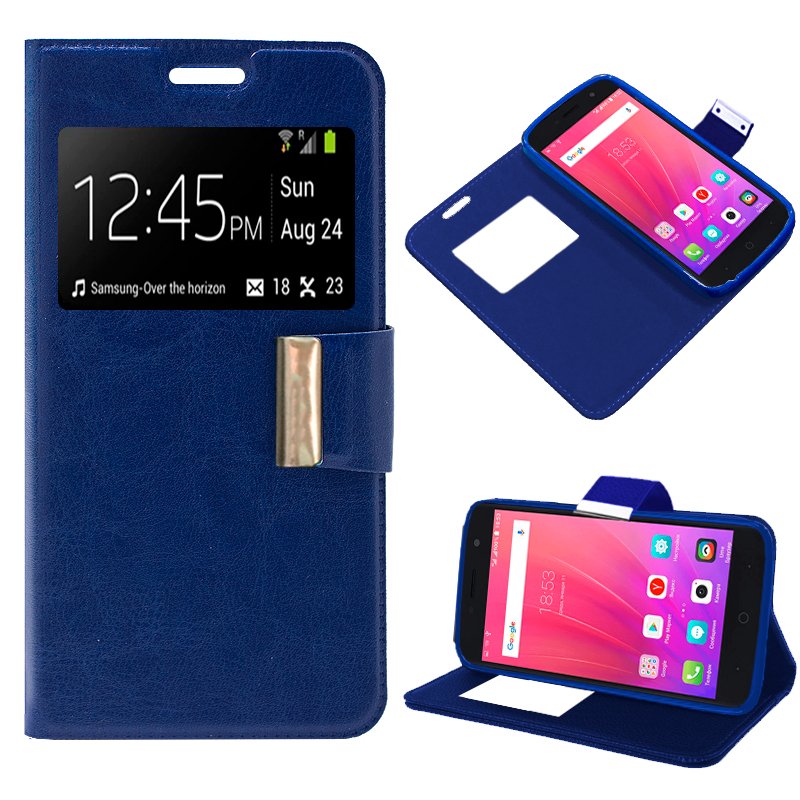 Funda Flip Cover ZTE Blade A520 Liso Azul ServiPhone