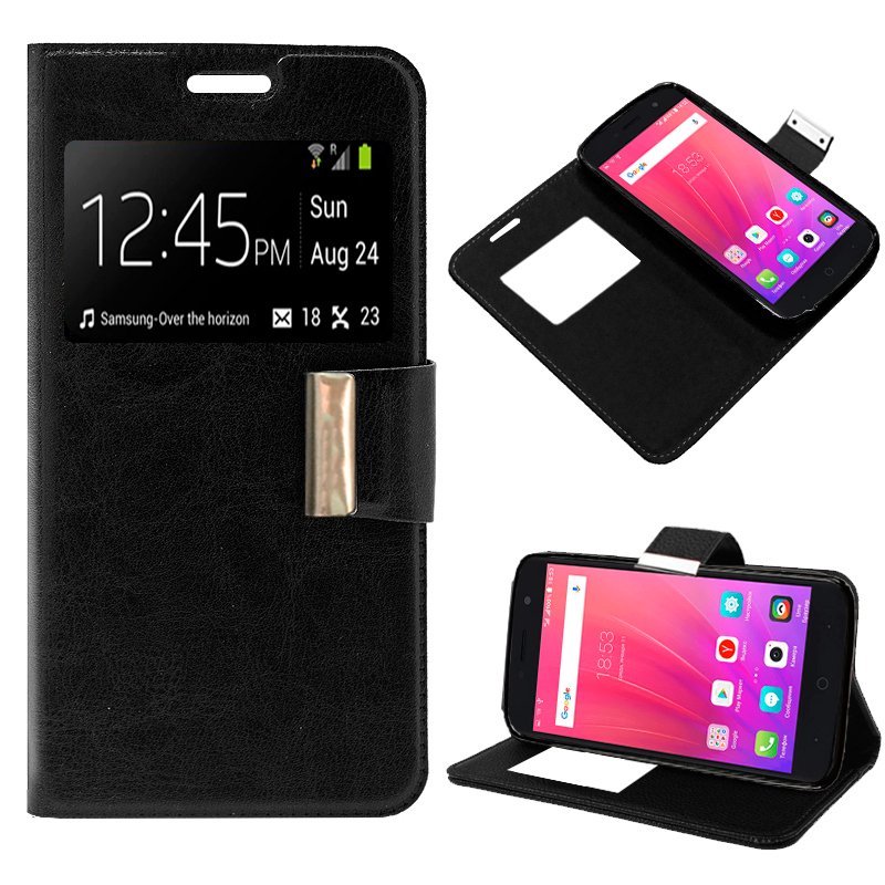 Funda Flip Cover ZTE Blade A520 Liso Negro ServiPhone