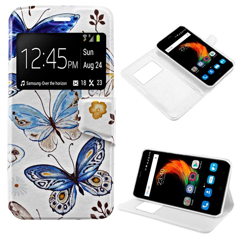 Funda Flip Cover ZTE Blade A610 Plus Dibujos Mariposas ServiPhone