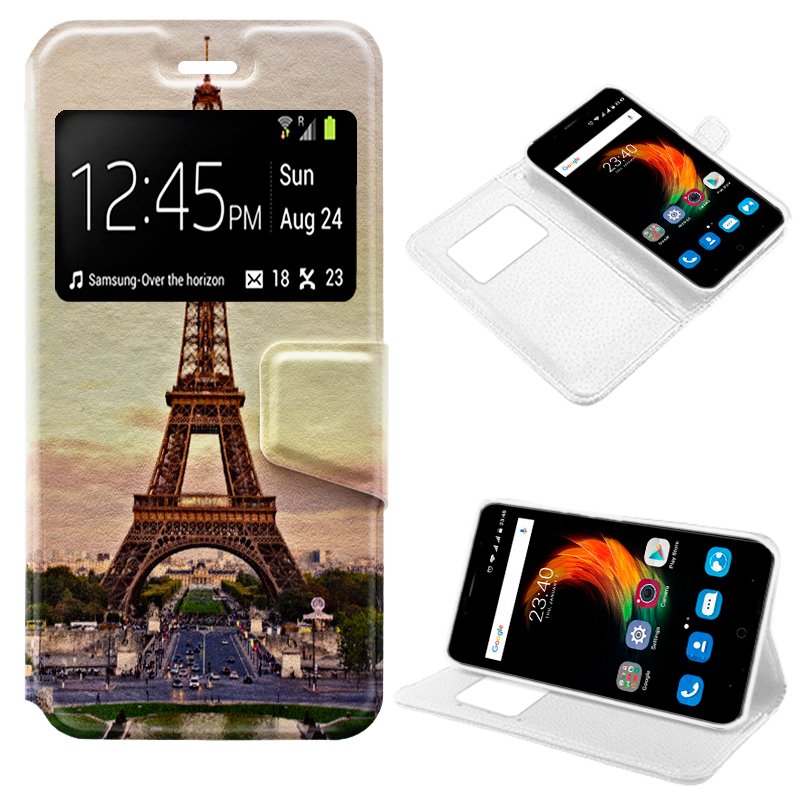 Funda Flip Cover ZTE Blade A610 Plus Dibujos Paris ServiPhone