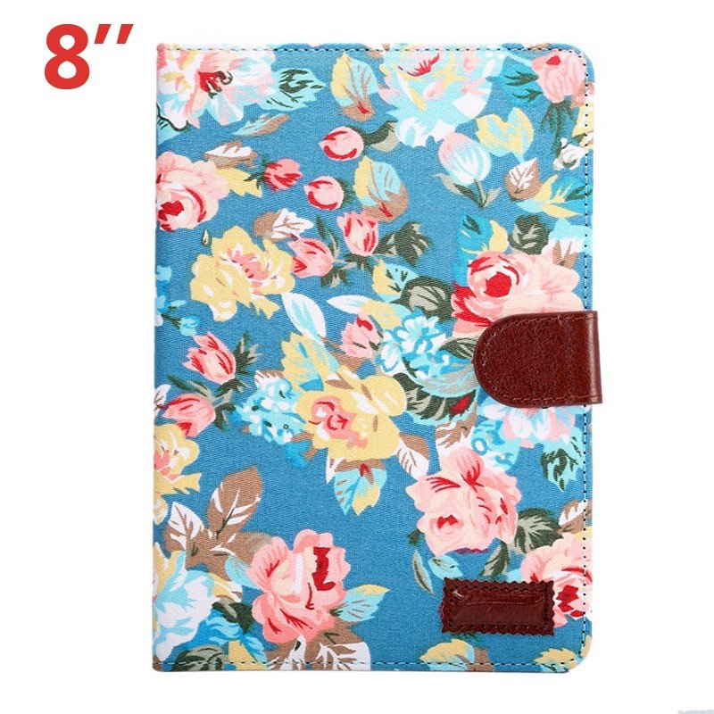 Funda Samsung Galaxy Tab S2 T710 / T713 / T715 Polipiel Dibujos Flores 8 pulg ServiPhone