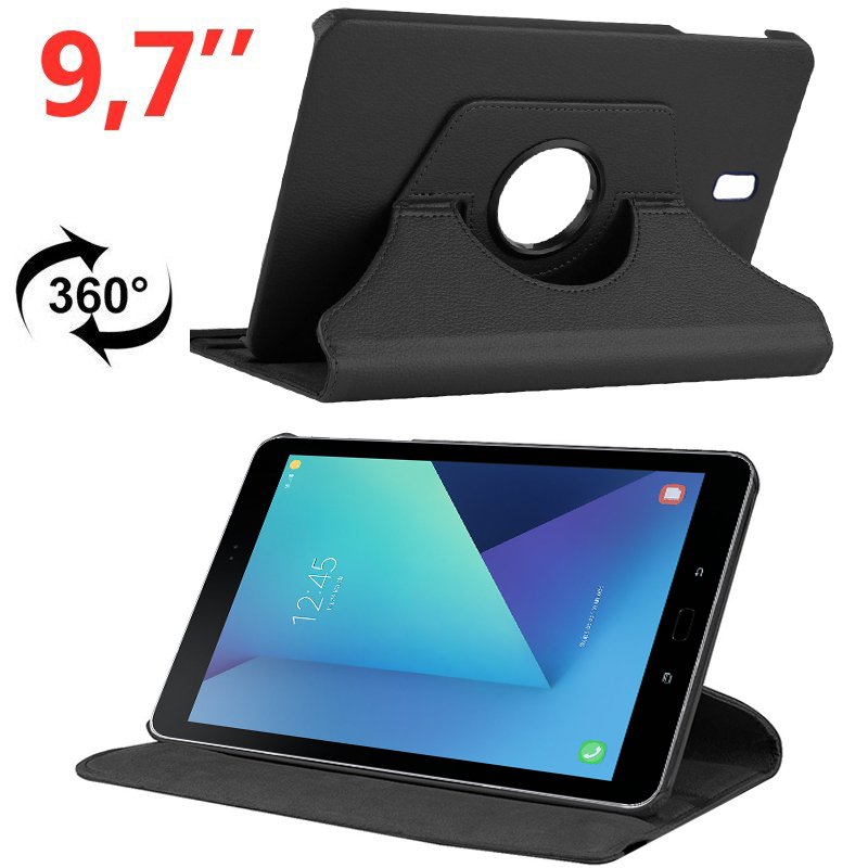 Funda Samsung Galaxy Tab S3 T820 / T825 Polipiel Negro 9.7 pulg ServiPhone