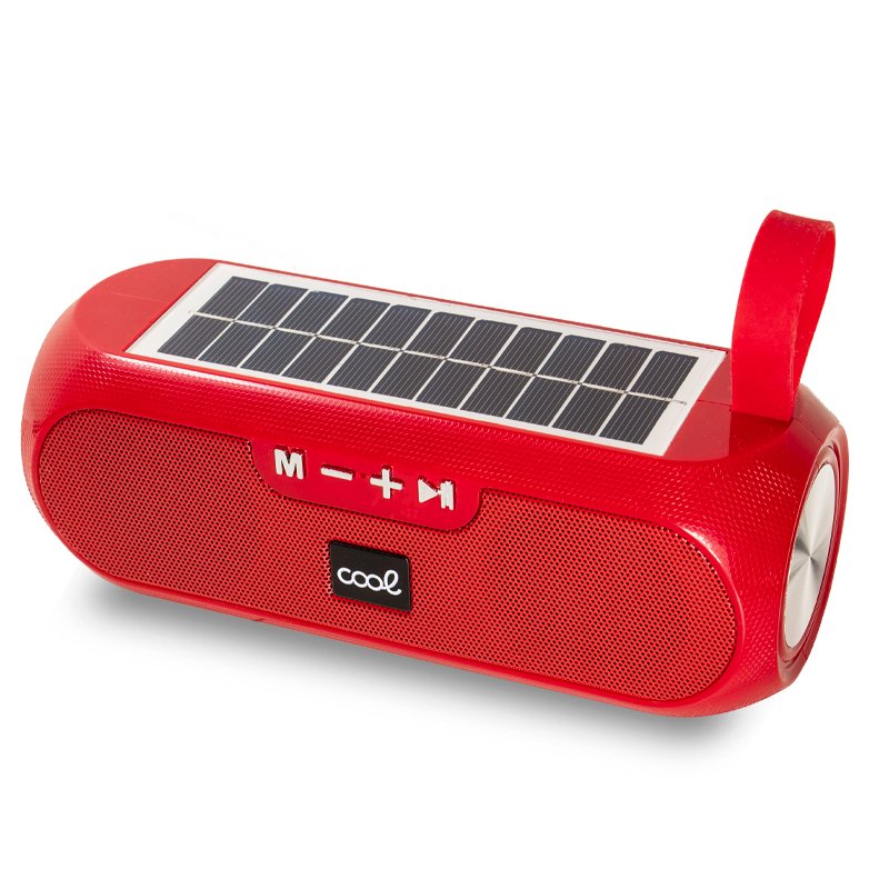 Altavoz Música Universal Bluetooth COOL Glasgow Rojo (10W) Con Panel Solar ServiPhone