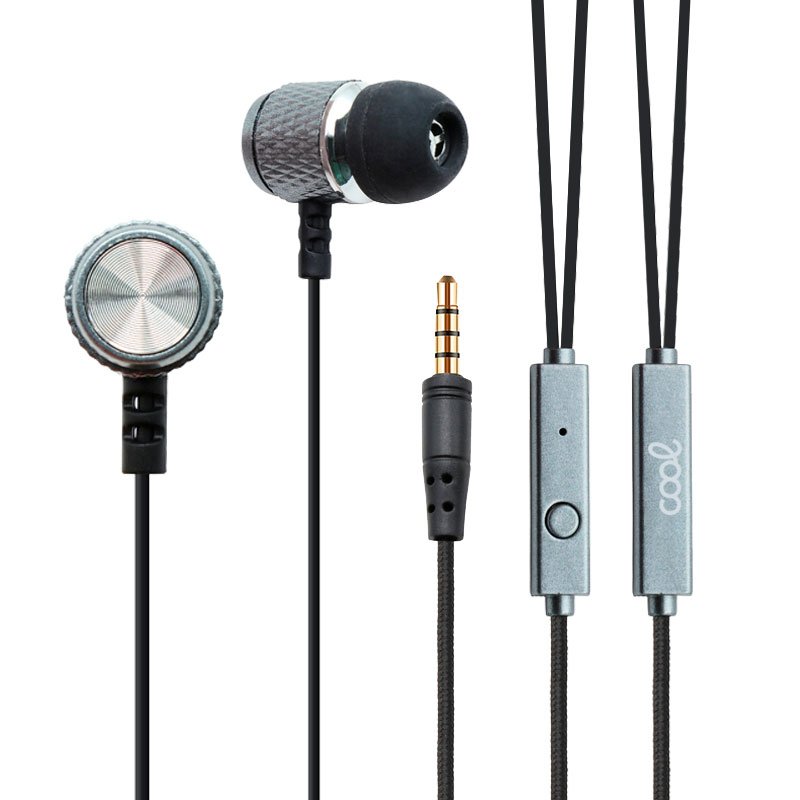 Auriculares 3,5 mm COOL Metalizado Stereo Con Micro Gris ServiPhone