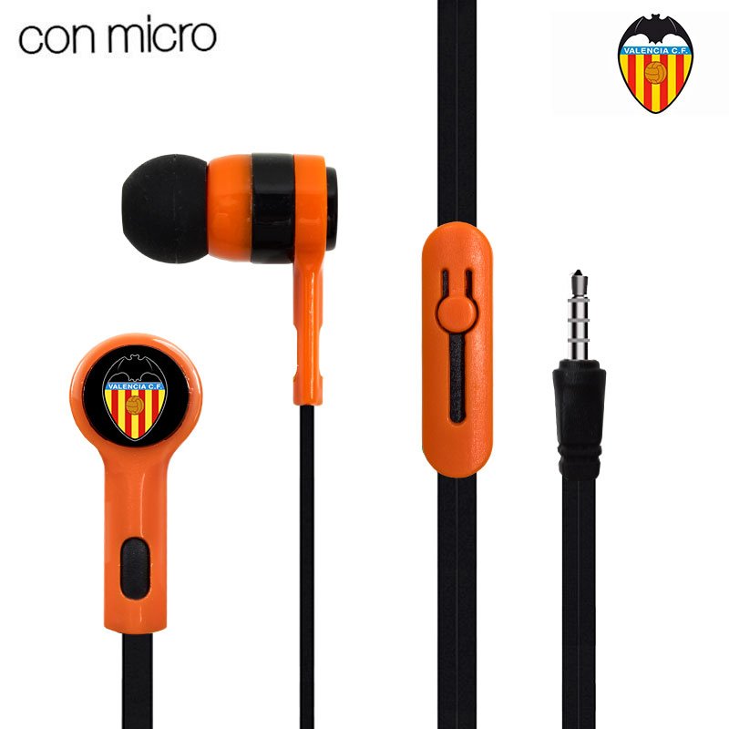 Auriculares Botón Stereo Jack 3.5 mm Licencia Fútbol Valencia CF ServiPhone