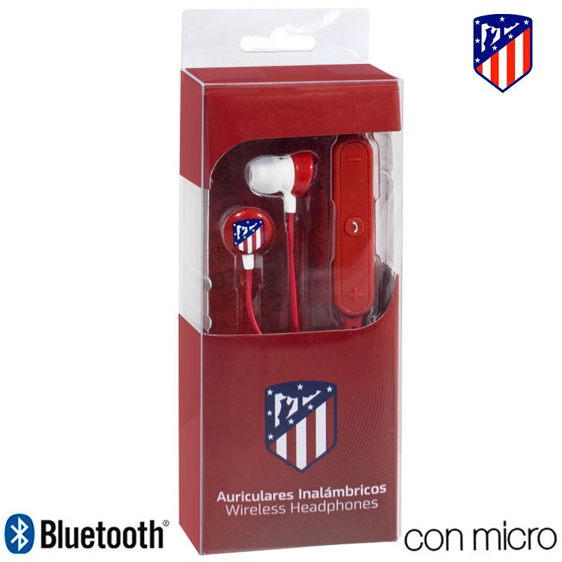 Auriculares Stereo Bluetooth Deportivos Universal Licencia Fútbol Atlético de Madrid ServiPhone