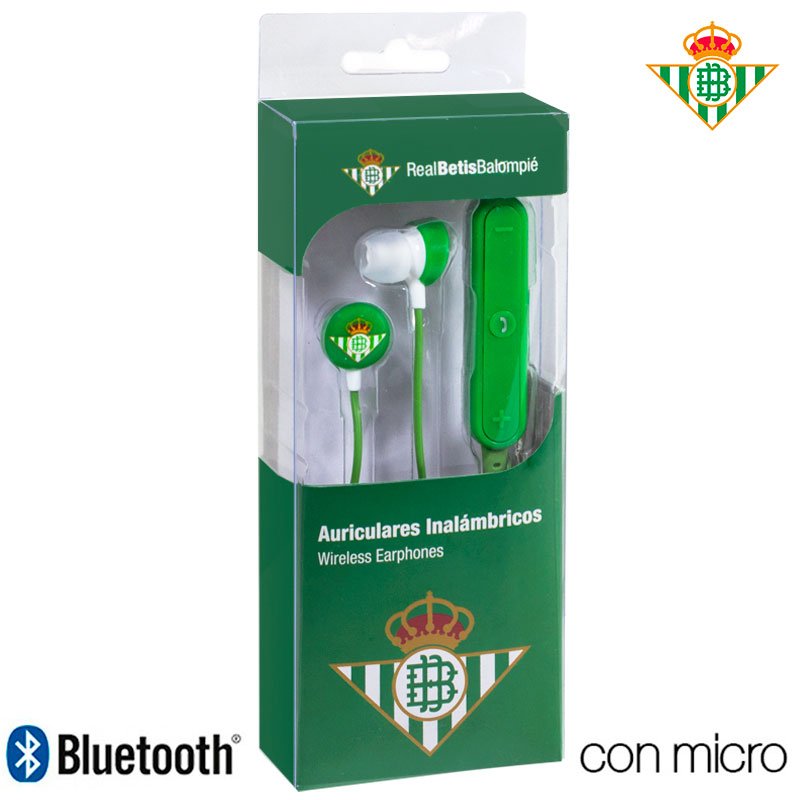 Auriculares Stereo Bluetooth Deportivos Universal Licencia Fútbol Real Betis ServiPhone