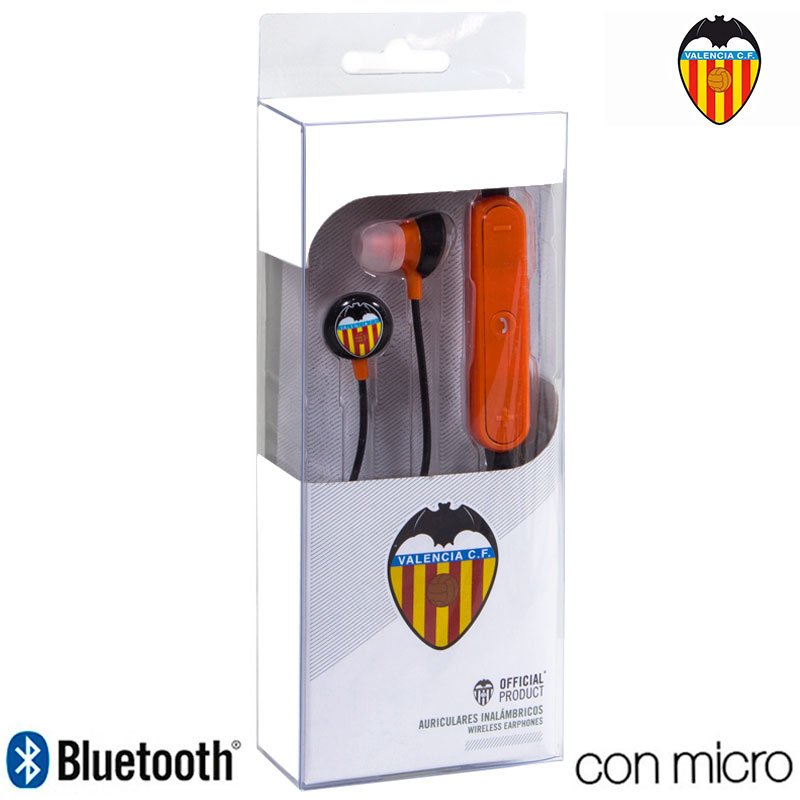 Auriculares Stereo Bluetooth Deportivos Universal Licencia Fútbol Valencia ServiPhone