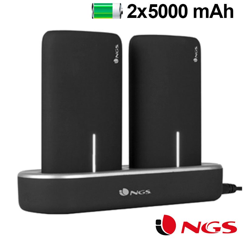 Bateria Externa Micro-usb Power Bank 5000 mAh x2 uds + (Estación de Carga Magnética) NGS ServiPhone