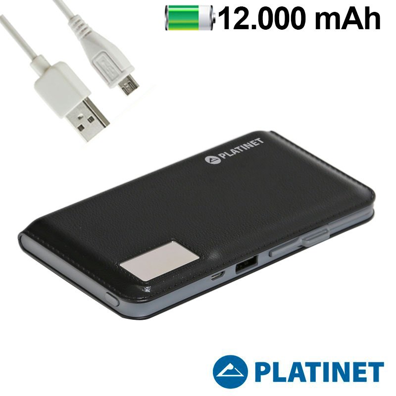 Bateria Externa Universal Power Bank 12.000 mAh Platinet Polipiel (Polímero) ServiPhone