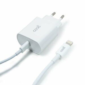 Cargador Red para iPhone COOL Entrada TIPO-C PD + Cable Tipo C – Lightning 1,2 metros (20W) ServiPhone