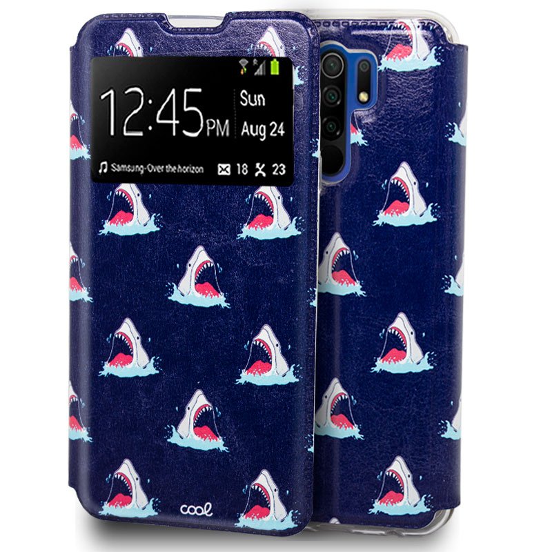 Funda COOL Flip Cover para Xiaomi Redmi 9 Dibujos Tiburón ServiPhone