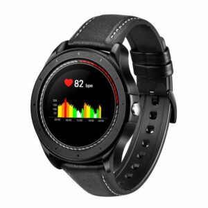 Smartwatch COOL Bristol Correa Piel Negro (Temp. Corporal, Podómetro, Pulsómetro) ServiPhone