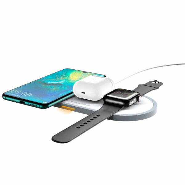 Dock Base De Carga Inalámbrica Qi 3 En 1 COOL Blanco ServiPhone
