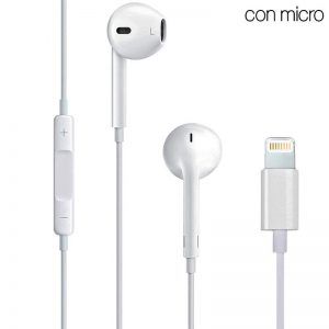 Auriculares Blancos COOL Stereo Con Micro para iPHONE 7 / 8 / X (Lightning Bluetooth) ServiPhone
