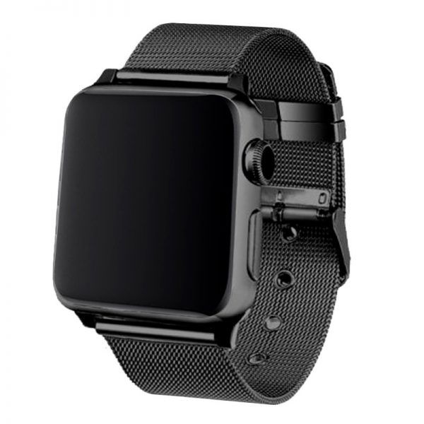 Correa COOL para Apple Watch Series 1 / 2 / 3 / 4 / 5 / 6 / 7 / SE (42 / 44 / 45 mm) Metal Negro ServiPhone
