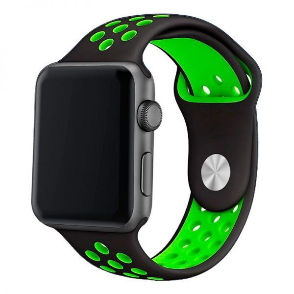Correa COOL para Apple Watch Series 1 / 2 / 3 / 4 / 5 / 6 / 7 / SE (42 / 44 / 45 mm) Sport Negro ServiPhone