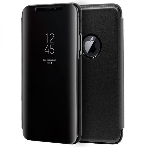 Funda COOL Flip Cover para iPhone XS Max Clear View Negro ServiPhone